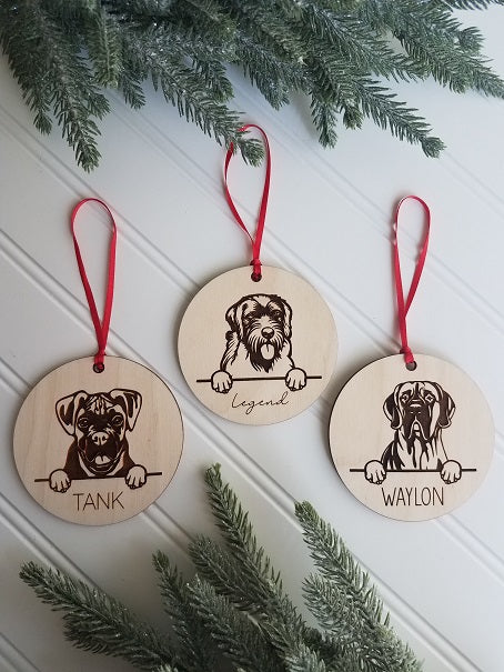 Personalized Dog Face Ornament