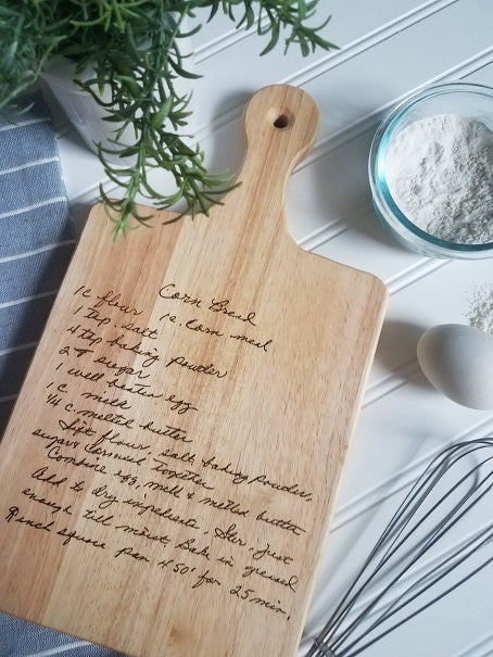 Engraved Handwritten Recipe Board