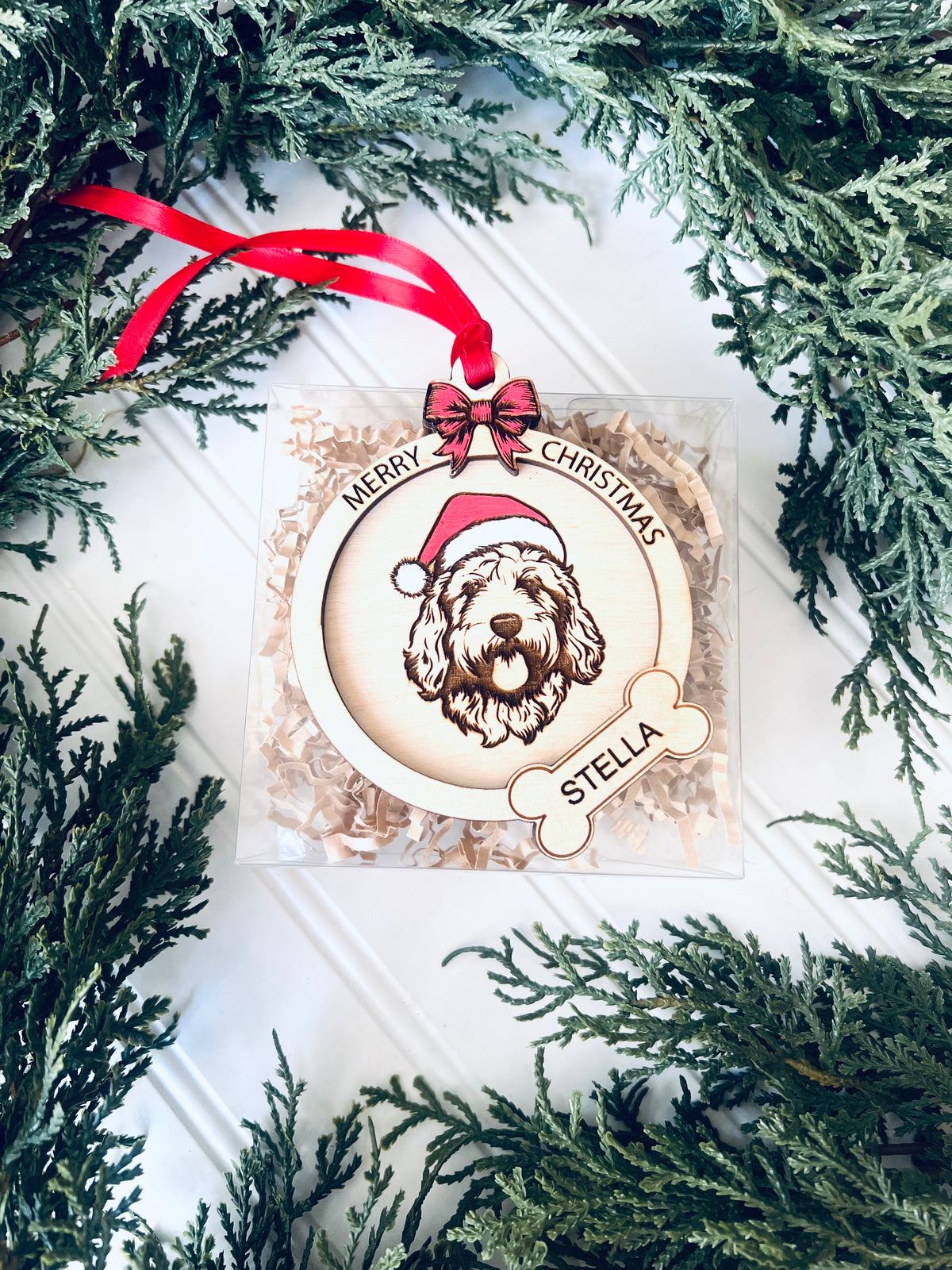 Dog Santa Hat Ornament