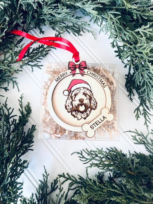 Dog Santa Hat Ornament