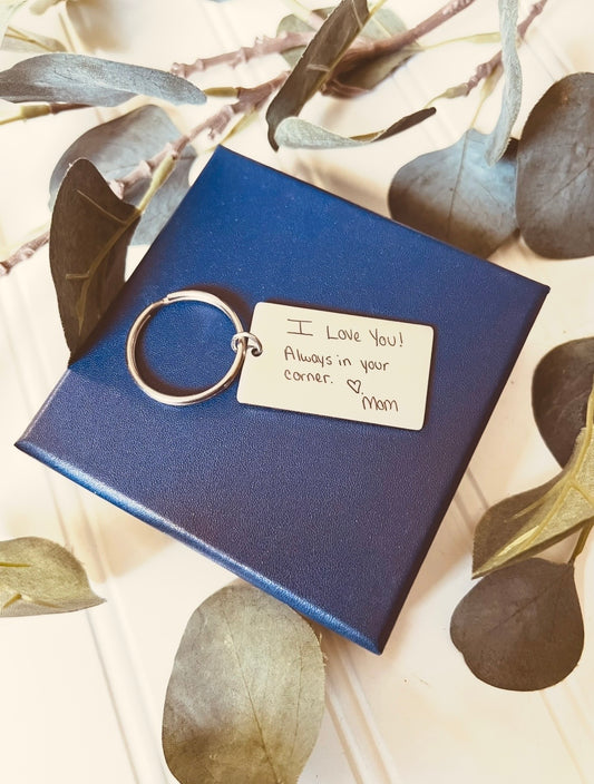 Custom Handwriting Keychain |  Engraved Keepsake