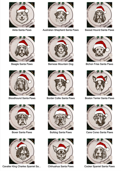 Dog Santa Hat Ornament