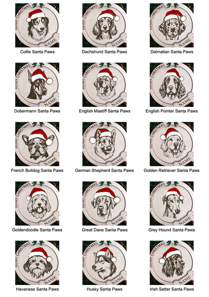 Dog Santa Hat Ornament
