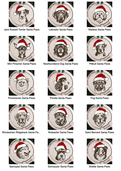 Dog Santa Hat Ornament