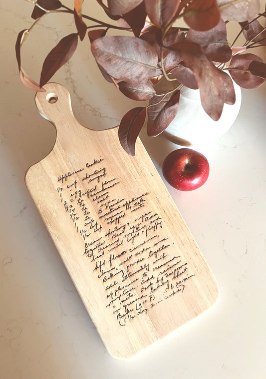 Personalized Handwritten Recipe Cutting Board