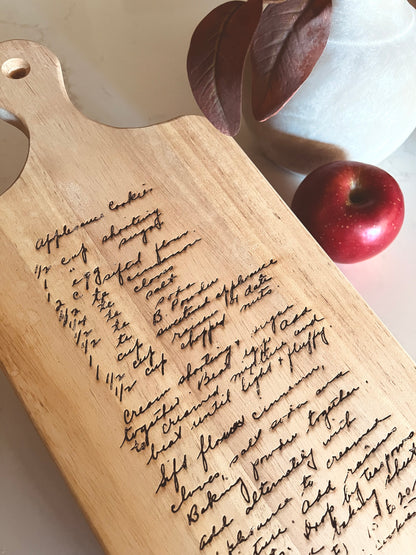 Personalized Handwritten Recipe Cutting Board