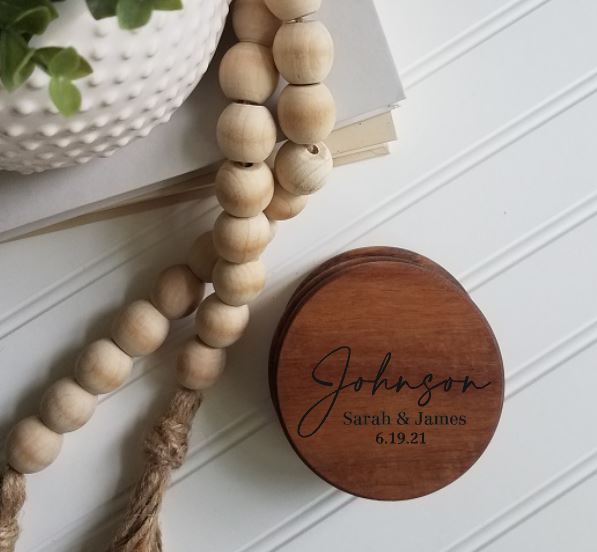 Personalized Acacia Coasters