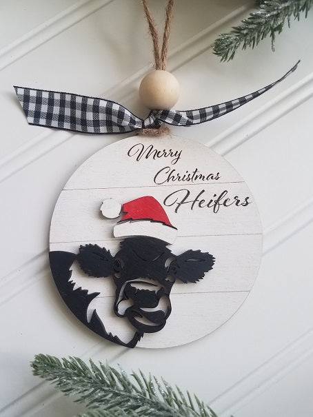 Merry Christmas Heifers Ornament