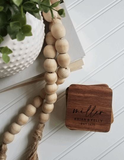 Personalized Acacia Coasters