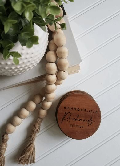 Personalized Acacia Coasters