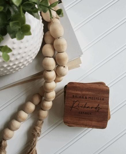 Personalized Acacia Coasters