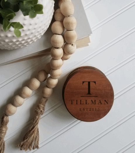 Personalized Acacia Coasters