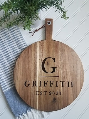 Round Acacia Charcuterie Board